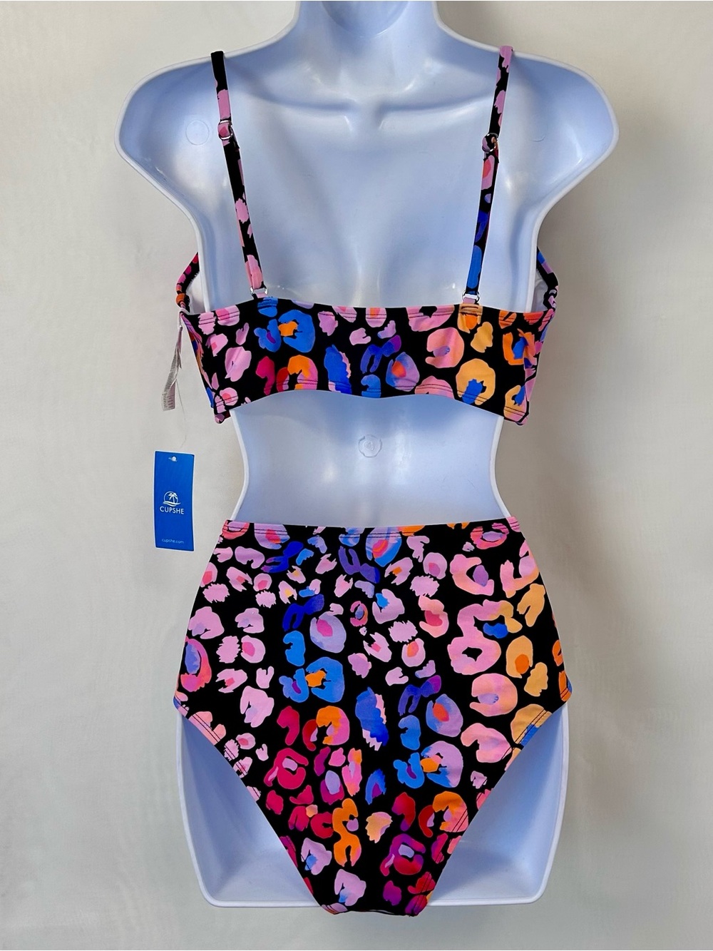 New Cupshe Women’s Colorful 2 Piece High Waist Bikini Swimsuit / large - Picture 5 of 12